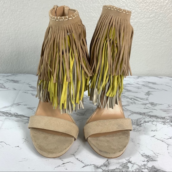 NWOB Aldo Women’s Open Toe Fringe Heels Size 7M - Picture 2 of 9
